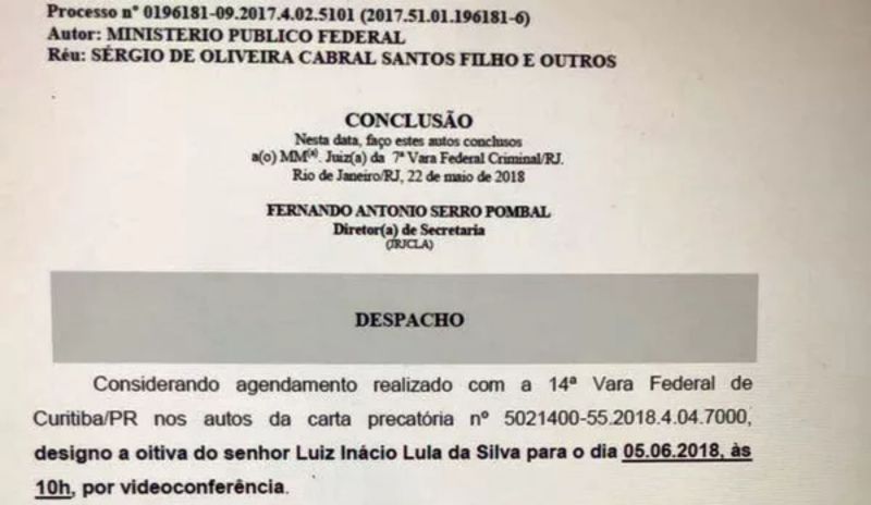 Juiz Marcelo Bretas vai ouvir Lula por videoconferência