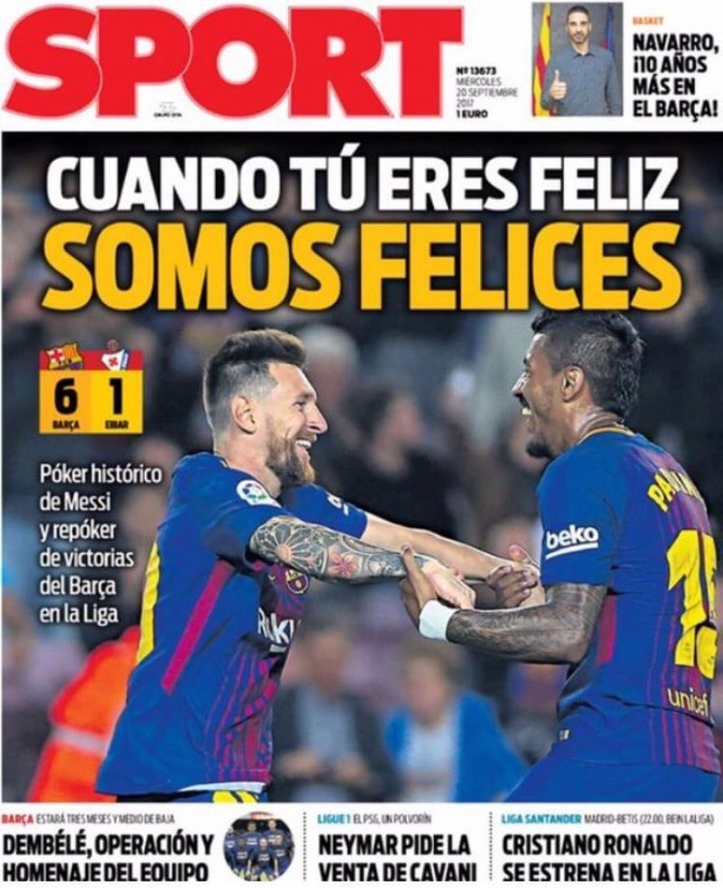 Paulinho e Messi são manchete em jornais da Espanha