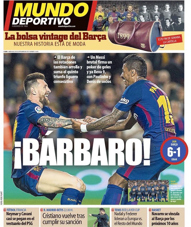 Paulinho e Messi são manchete em jornais da Espanha