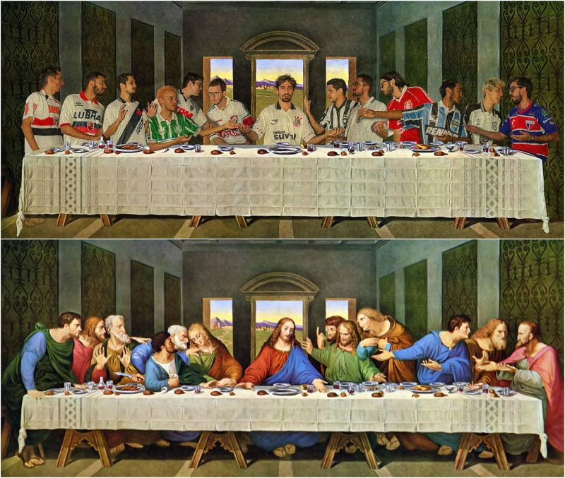Jesus corintiano e Judas palmeirense? Estudante recria Última Ceia, de Da Vinci