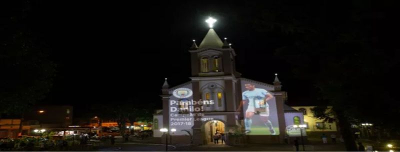 Imagem de Danilo foi projetada na igreja de Bicas