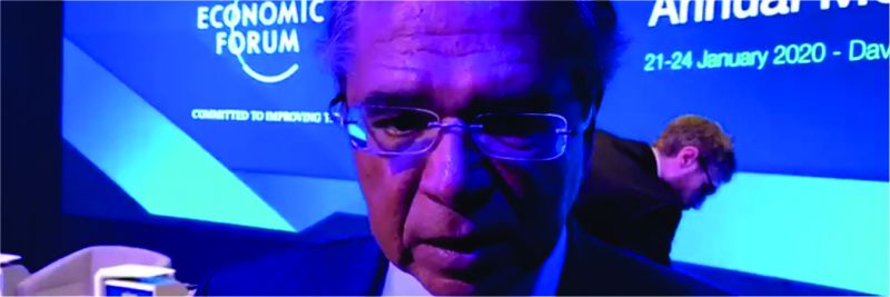Ministro da Economia, Paulo Guedes, participa do Fórum Econômico Mundial, em Davos. — Foto: Bianca Rothier/GloboNews