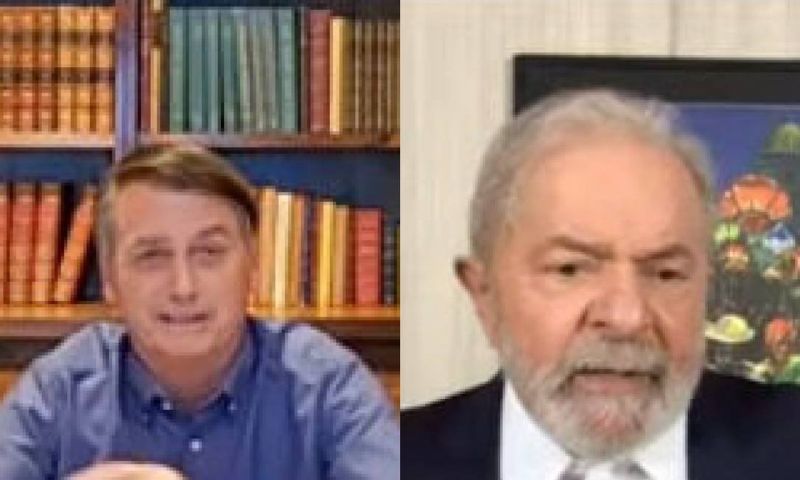Jair Bolsonaro e Lula durante lives na internet Foto: Reprodução
